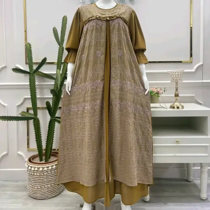 Gamis Salvina Cerutti Bordir Plisket Furing