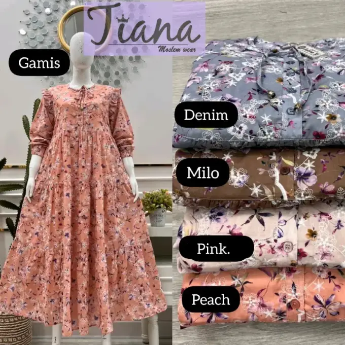 Gamis Salvina Katun Bordir Motif Mewahh Cantik T2Ia3