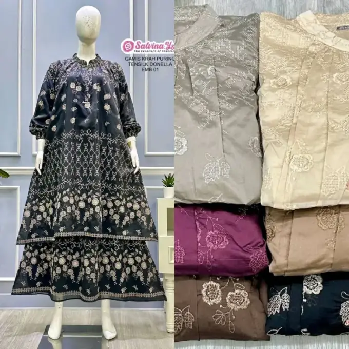 Salvina Gamis Bordir Tancel Melayu