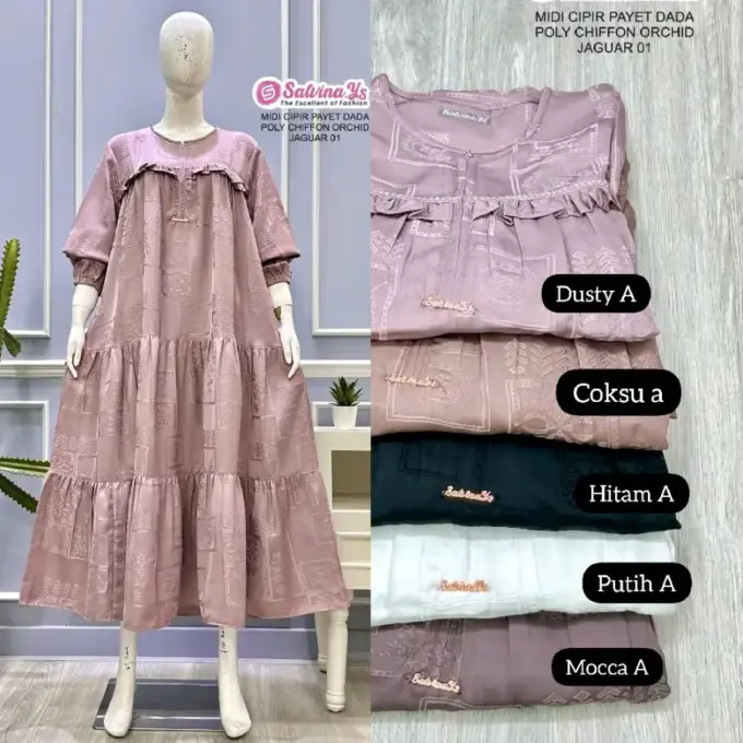 Salvina Midi Chiffon Orchid Jumbo