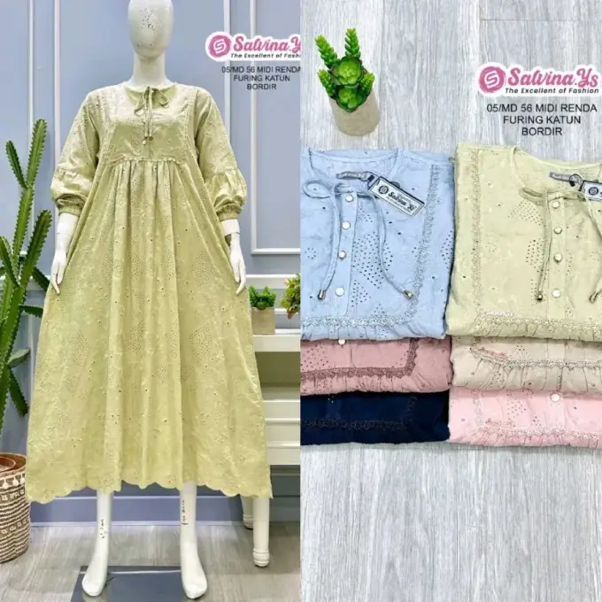 Salvina Midi Katun Bordir Bolong Exlusive