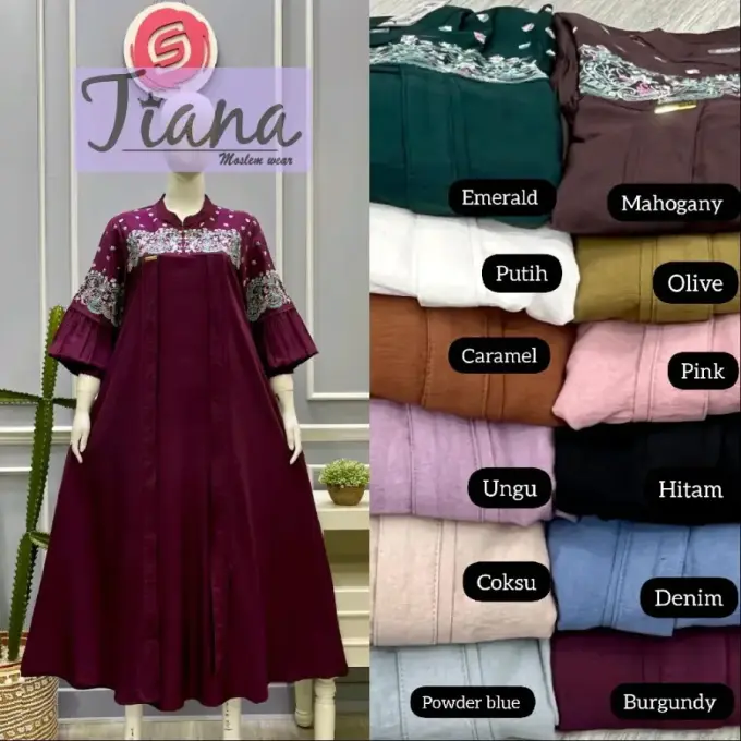 Salvina Midi Katun Crinkle Bordir Layer