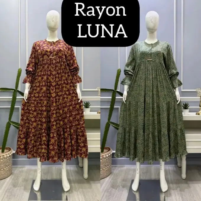 Salvina Midi Rayon Renda Luna