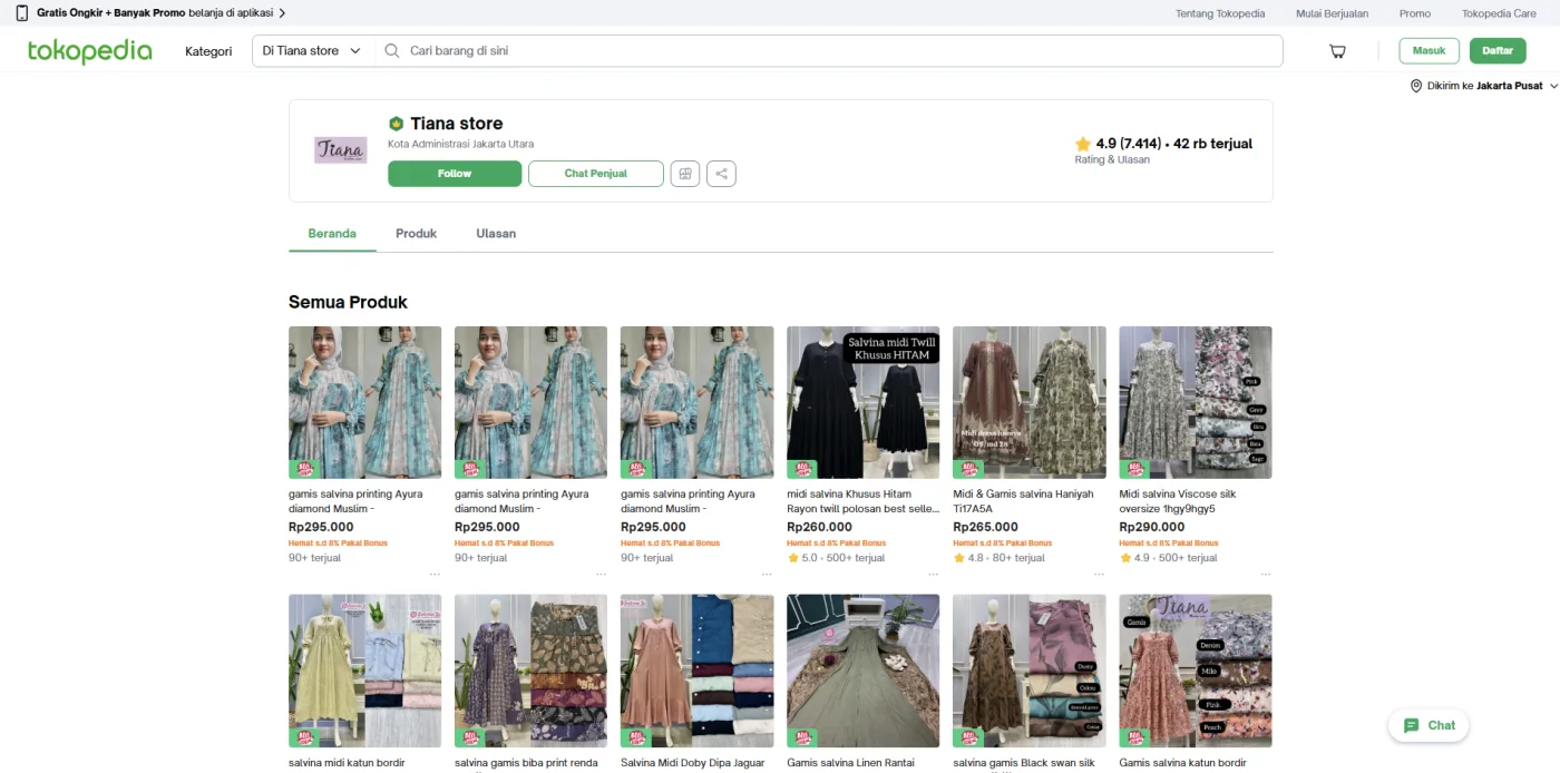 Belanja di Tokopedia